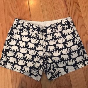 Blue and white elephant, Lilly Pulitzer shorts